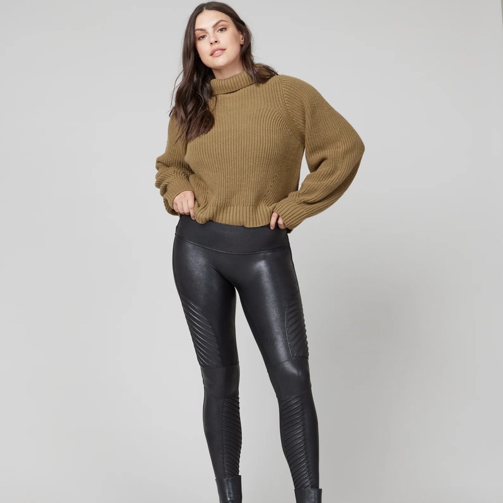 SPANX FAUX MOTO LEGGINGS